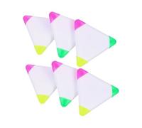 Operitacx 6Pcs Triangle Highlighter Pens Creative Fluorescent Marker Three Colors for Students Journals and Office Use and Leak Design