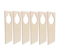 Operitacx 6pcs Unfinished Wooden Door Sign Hangers for DIY Crafting Smooth Surface Plywood Door Knob Tags for Home Office Hotel Decor Blank Wood Handingsign for Painting and Staining