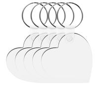 Operitacx 6pcs White Sublimation Blanks Keyrings for DIY Crafts, Aluminium Alloy and Wood Custom Keychains Blanks for Jewellery Making and Crafting Projects