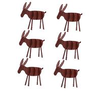Operitacx 6Pcs Wooden Xmas Elk Adornments DIY Creative Christmas Decorations Durable Reindeer Ornaments for Home Party and Craft Gifts