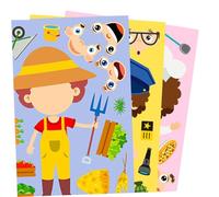Operitacx 6sets Career Puzzle Dress Up Stickers for Educational DIY Interactive Role Exploration Family Bonding Motor Skills Development Home School Activities