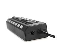 Operitacx 7-port USB Hub USB Multi Charger Hub with Metal and Plastic Case Black 480mbps Data Transfer Rate Current Protection for Laptop Desktop Table Use