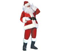 Operitacx 7pcs Creative Santa Claus Costume Set for Xmas Party Activity, Breathable and Comfortable Polyester Material, Unique Fashion Design for Men and Women Festival Wear