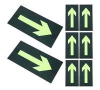 Operitacx 8 Pcs Glow the Dark Fire Escape Warning Sign Self Adhesive Pvc Emergency Exit Sticker with Visibility for Public Spaces and Emergencies
