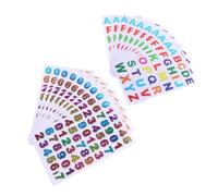 Operitacx 80 Sheets Self-Adhesive Glitter Letter and Number Stickers Holographic Alphabet Decals for DIY Crafts Graduation Caps Wrapping Classroom Decor with Large and Number Styles