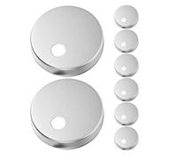 Operitacx 8pcs 55mm Stainless Steel Toilet Pan Hinge Covers Decorative Fixing Caps for Toilet Seat Repair Replacement Hardware Set
