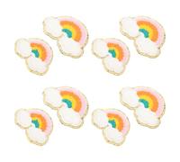 Operitacx 8pcs DIY Rainbow Embroidered Sewing Patches Multipurpose Decorative Garment Appliques for Clothes Bags Hats Scarves Heat-Bonded Craft Accessories for Friends