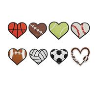 Operitacx 8pcs Heart Shaped Sew on Patches Creative Sporty Embroidered Iron on Appliques with Polyester Material Assorted Color for DIY Backpacks and Footwear Decoration