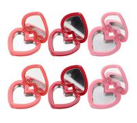Operitacx 8pcs Lipstick Box Heart Shape Eyeshadow Box Case 1.81x1.34x0.79inch Refillable Makeup Dispenser for Cosmetics Lovely Design with Mirror for Family Makeup Wherever and Whenever