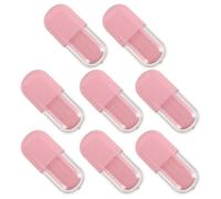 Operitacx 8pcs Oval Lip Gloss Tubes Pink Plastic Lip Glaze Bottle Applicator Wand for Portable Empty Cosmetic Packaging Container for Travel Balm Storage