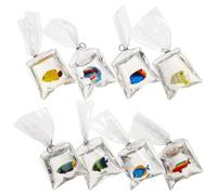 Operitacx 8pcs Resin Goldfish Pendants Fish Keychains DIY Fish Bracelet Charms Random Mixed Colors Ocean Style Bag Charms for Jewelry Making