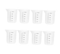 Operitacx 8pcs Silicone Flexible Measuring Cups with Precise Scale Non Stick Mixing Cups for Resin Epoxy DIY Crafts Heat Resistant Kitchen Accessories with Spout Design