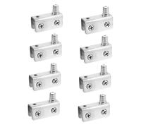 Operitacx 8pcs Stainless Steel Glass Door Hinges with Clamp for Thick Panels Silver Pivot Hinge for Cabinet and Shower Doors Easy Installation Heavy Duty Swinging Function
