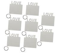 Operitacx 8Pcs Sublimation Heat Transfer Keychain Blanks for DIY Crafting High Temperature Resistant Wooden Key Rings for Keepsakes