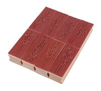 Operitacx 8Pcs Wooden Scrapbook Stamp Set Decorative Plant Seals for DIY Diary Planner Crafting Lightweight Portable Handbook Seal Kit for Gift Use