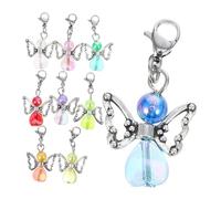 Operitacx 9pcs Angel Wings Charm with Butterfly Beads for DIY Jewelry Making for Bracelets Necklaces Earrings Arts Crafts Unique Acrylic Heart Pendants