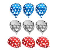 Operitacx 9pcs Boxing Party Decorations Balloons Set - Red, Silver, Blue Foil Boxing Sandbag Balloons - Sports Birthday Party Supplies for Boys, Men, Fight Night and Wrestling Events