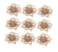Operitacx 9pcs Handmade Burlap Fabric Flowers Rustic Craft Decorations for DIY Floral Projects Vintage Jute Texture for Home Seasonal Wedding Table Centerpieces