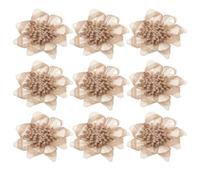 Operitacx 9pcs Handmade Burlap Flowers for Crafts, Rustic Vintage Jute Floral Decorations with Easy DIY and Versatile Decoration Features, for Table Centerpieces and Home Decor