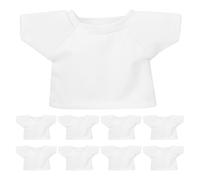 Operitacx 9pcs Mini Plush Bear T Shirt, Cotton Plain Doll Top Shirt, Stuffed Animals Clothes Top, Pretend Play Soft Bear Toy Crew Neck Tee, Doll Wardrobe Clothes