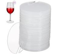 Operitacx Acrylic Circle Drink Markers with Drink Marking Function and Cup Decoration 60pcs for Wine Glasses and Cups for Parties and Other Events