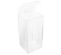 Operitacx Acrylic Face Mask Organizer Storage Box with Openable Top Cover and Front Dispensing Slot, Wall Mounted Glove Holder for Entryway and Restaurants, Smooth Refills and Quick