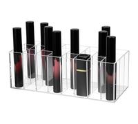 Operitacx Acrylic Lipstick Holder with 24 Slots for Lip Gloss Organizing, Space-saving Cosmetic Display Case for Bathroom Counters and Dressing Tables