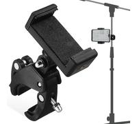 Operitacx Adjustable 180° Rotating Mic Stand Phone Clamp Holder for Singing Vocal Mic Stand Clip Universal Phone Holder for Recording