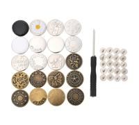 Operitacx Adjustable Brass Pants Buttons for Dress Pants No-Punch Installation and Anti-Slipping Feature Suitable for Waistband Tightening and Jean Button Replacement Random Color