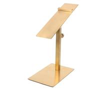 Operitacx Adjustable High Heels Rack Shoe Display Stand Tilt Function and Heel Blockers Stainless Steel Brushed Gold Shoe Display Rack for Store Marketing