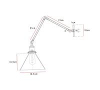 Operitacx Adjustable Iron Art Wall Lamp with Antique Shade Long Arm Indoor Wall Light for Bedroom Corridor Restaurant and Cafe Poles Without Bulbs European Style Decorative Sconce