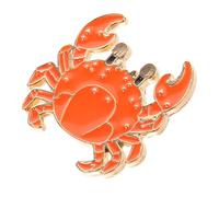 Operitacx Alloy Crab Brooch Pin Cartoon Style Orange Animal Themed Versatile Accessory Craftsmanship Casual and Formal Use for Hats Bags Party Stuffer Pin for Backpack