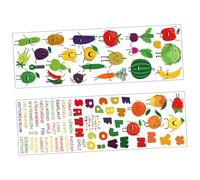 Operitacx Alphabet Wall Stickers PVC Material Cartoon Cute Fruit and Vegetable Patterns Resistant to Tear and Wear for Early Learners for Bedroom Wall Decoration and Learning Aid