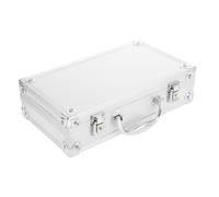 Operitacx Aluminum Alloy Tool Box with Lock and Key, Portable Multi-purpose Carrying Case 29x16x7cm, Large Capacity Medicine and Cosmetic Storage for Outdoor Emergency Use