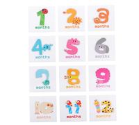 Operitacx Animal Shape Monthly Stickers Newborn Month Keepsake Label for First Year Growth Safe Creative Milestone Photo Props for Boys Shower Scrapbook