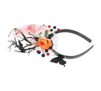 Operitacx Antler Headband Lightweight Plastic and Cloth Material Halloween with Skull and Ghost Design Easy to Match Hair Accessory for Day the Dead Party and Halloween Costume