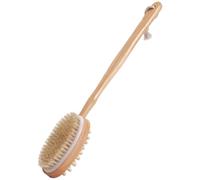 Operitacx Back Scrubber Long Handle Body Scrub Brush 16.11x2.75x1.97in Wooden Bath Tool Easy to Hold Convenient for Storage for Women and Elderly Bath Cleaning