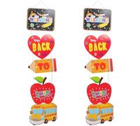 Operitacx Back to School Door Banner 1 Pair Welcome Sign Hanging Classroom Porch Decoration 47x10in Back to School Party Decor Hanging Decor for Kindergarten