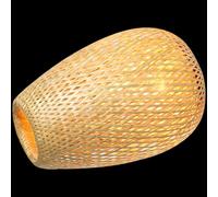 Operitacx Bamboo Woven Lampshade Ceiling Light Cover in Khaki Unique Woven Design for Hotels and Bars, Sturdy Material to Create A Warm Atmosphere Vintage Chinese Zen Style
