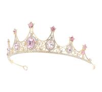 Operitacx Baroque Crown Headpiece for Adults, Rhinestone Inlaid Alloy Tiara with Fine Workmanship, Elegant and Luxurious Hair Accessory for Wedding and Performance Occasions