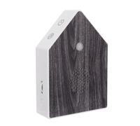 Operitacx Battery Powered Bird Sound Machine with Motion Sensor, Elegant Walnut Wood Grain Plastic Music Box for Guest Bathroom and Travel, Featuring Calming Nature Sounds for Relaxation