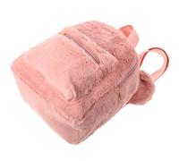 Operitacx Bear Ear Backpack Plush Fashionable Fluffy Shoulder Bag Casual Girl Backpack Winter Daypack Cute Design Soft Material Storage Compartment