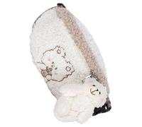 Operitacx Bear Pattern Waist Pouch Female Waist Bag Fashionable Plush Lightweight Smooth Sewing Stitching Girl Working Beach Simple Design