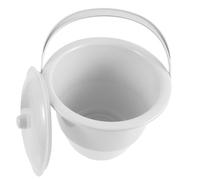 Operitacx Bedside Urine Bucket Spittoon Reusable No Burr Wear-Resistant Plastic Round Chamber Pot with Lid for Home Hospital Use Suitable for Elderly Disabled People 9.24x9.04x9.04in