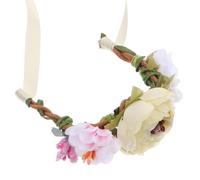 Operitacx Beige Pet Flower Headdress Cloth Headwear Simple Sweet Romantic Elegant Decoration Convenient to Use for Dressing up Your Pet on Occasions
