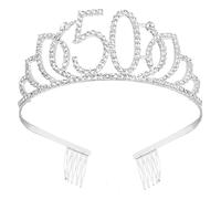 Operitacx Birthday Cake Decoration Number Crown 4.8x5.31x1.89 Inch Elegant Headpiece Decoration Delicate Headwear for Women Birthday Cake Silver Alloy Hair Accessories