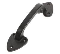 Operitacx Black Cast Iron Garage Door Handle with Screws Sliding Barn Door Pull Handle for Wooden Gates and Sheds for Indoor and Outdoor Use