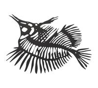Operitacx Black Iron Fish Bone Wall Ornament Vivid Details, Artistic Metal Wall Decor for Kitchen and Housewarming, Realistic Fish Skeleton Sculpture for Coastal and Nautical Themes