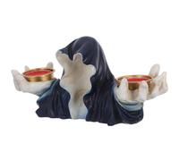 Operitacx Blue Resin Ghost Candle Holder for Halloween with Unique Artistic Design, Creating Mysterious and Spooky Atmosphere, for Party and Bar Tops Decoration