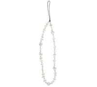 Operitacx Bohemian Style 8mm Baroque Irregular Faux Pearl Crystal Phone Lanyard Mobile Phone Decor Beaded Wrist Strap Anti-lost Charm for Women